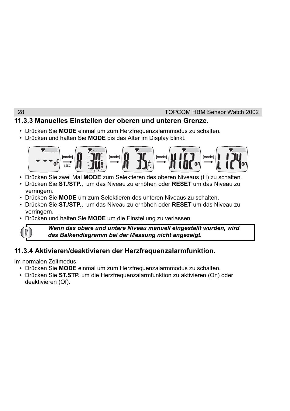 Topcom HBM Sensor Watch 2002 User Manual | Page 28 / 72