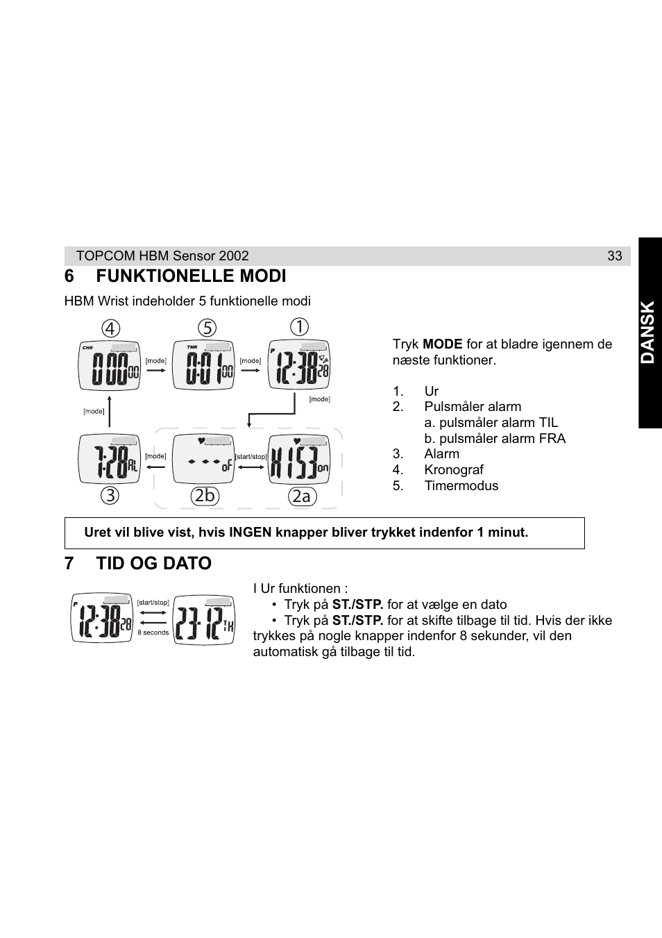 Topcom HBM Sensor Watch 2002 User Manual | Page 33 / 72