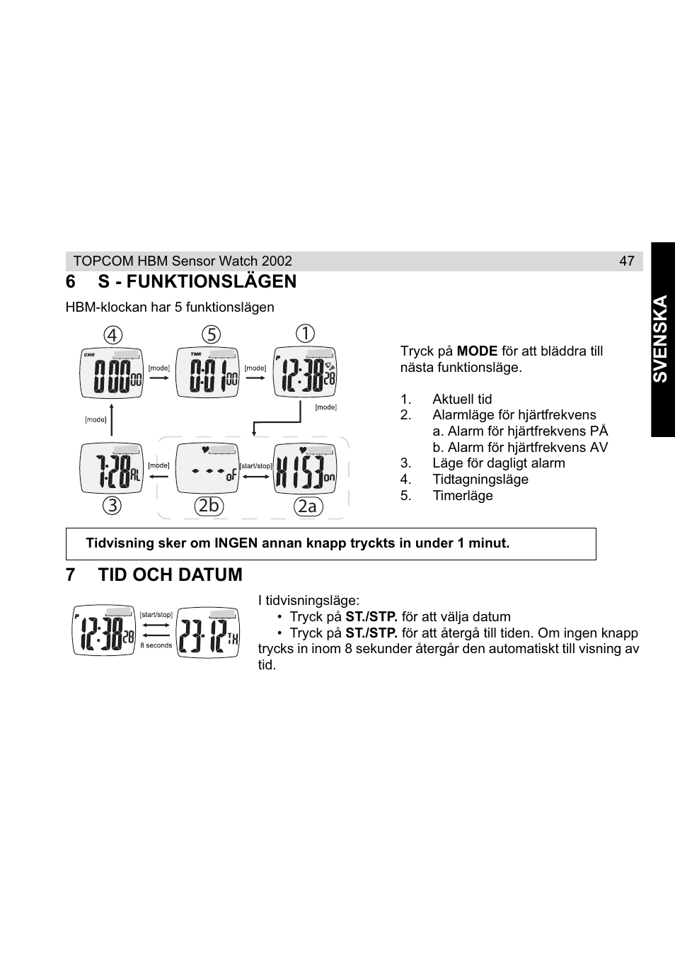 Topcom HBM Sensor Watch 2002 User Manual | Page 47 / 72