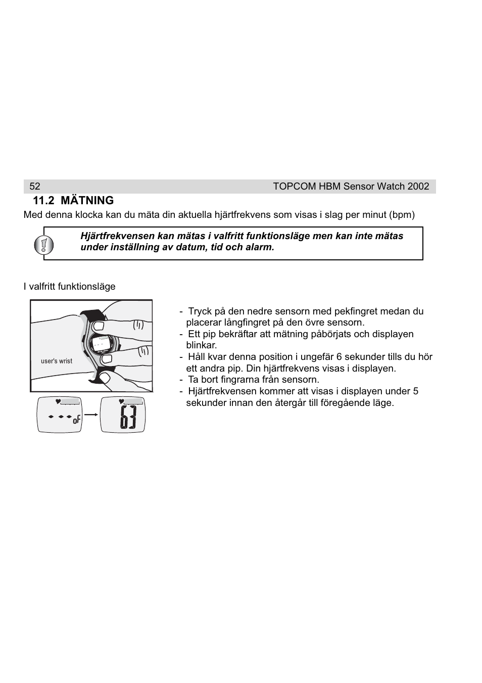 Topcom HBM Sensor Watch 2002 User Manual | Page 52 / 72