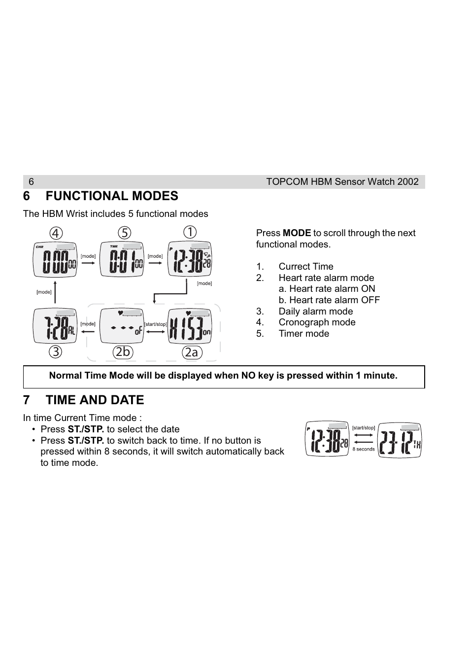 Topcom HBM Sensor Watch 2002 User Manual | Page 6 / 72