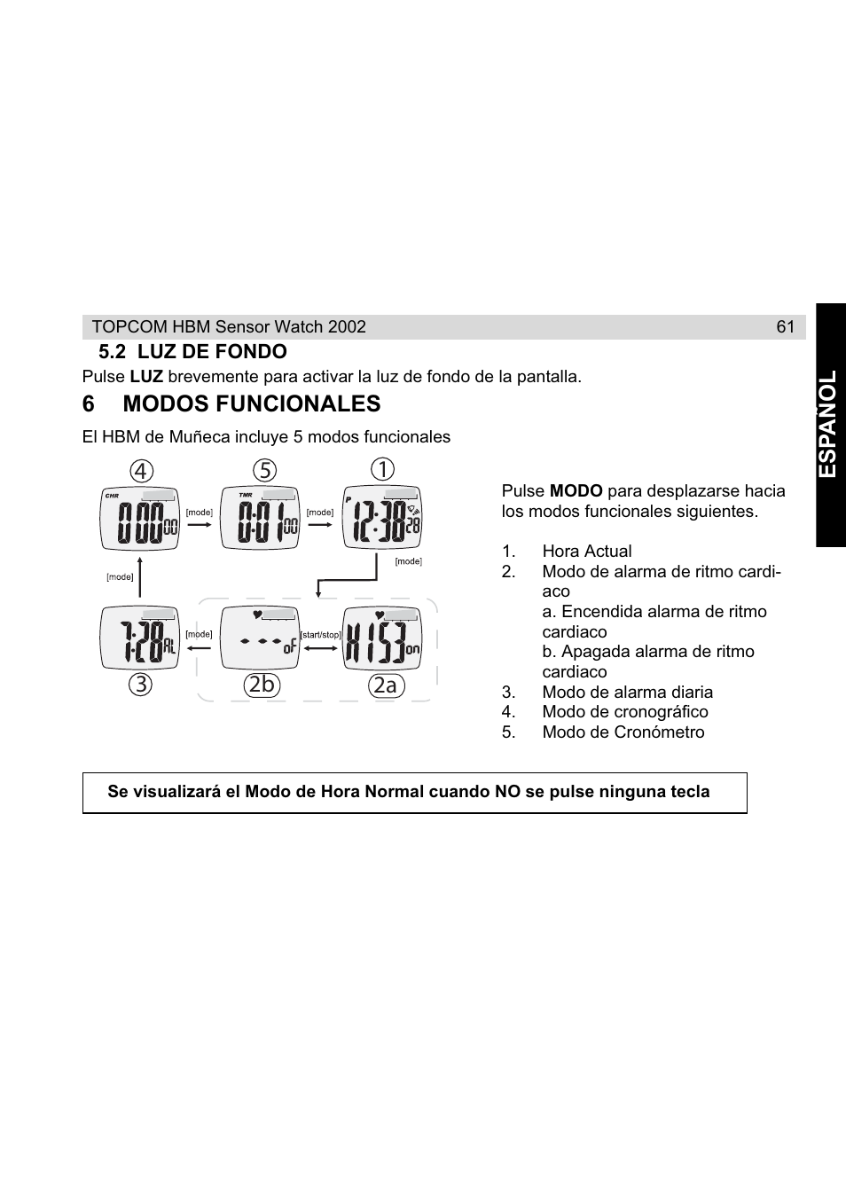 Topcom HBM Sensor Watch 2002 User Manual | Page 61 / 72