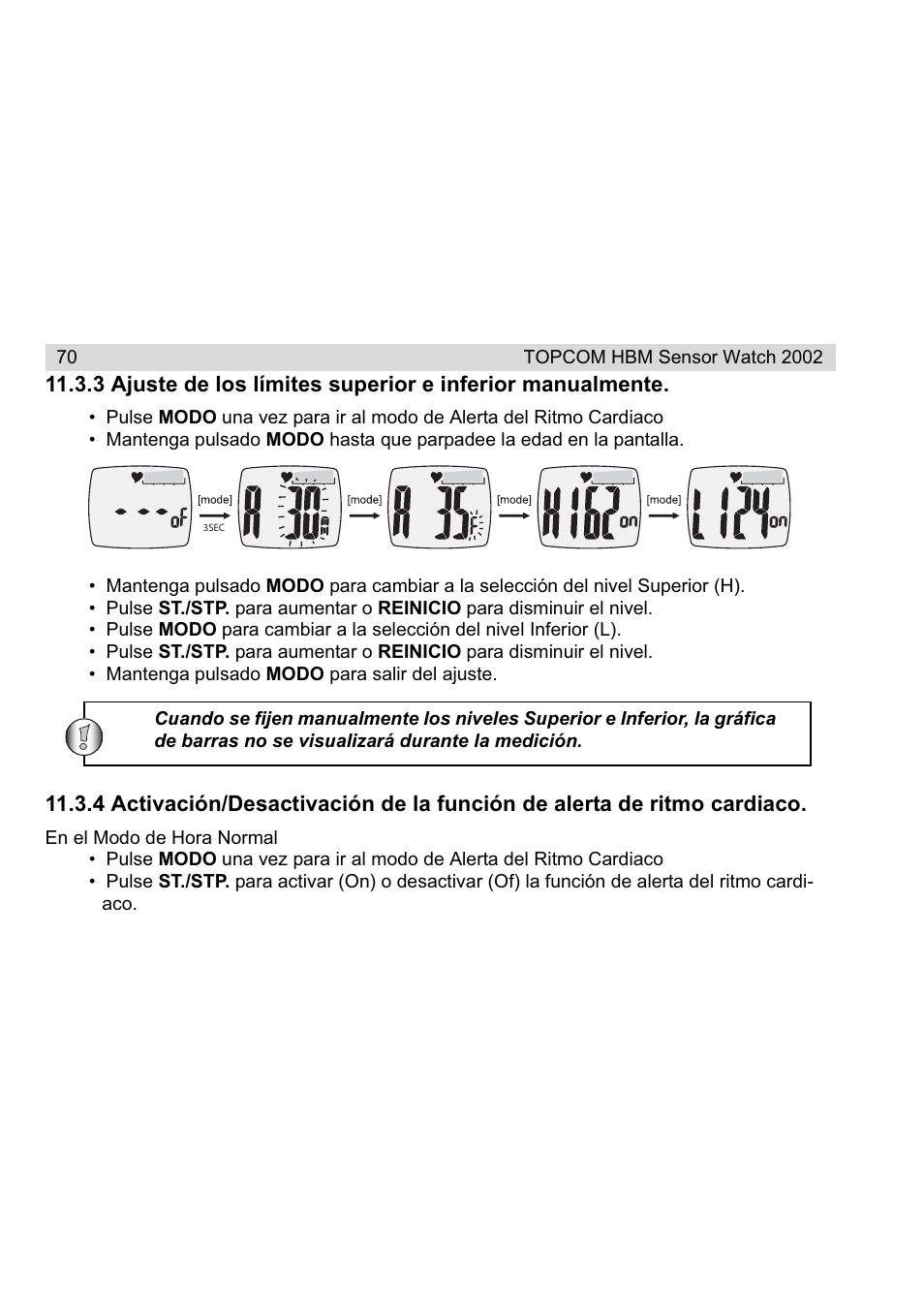 Topcom HBM Sensor Watch 2002 User Manual | Page 70 / 72