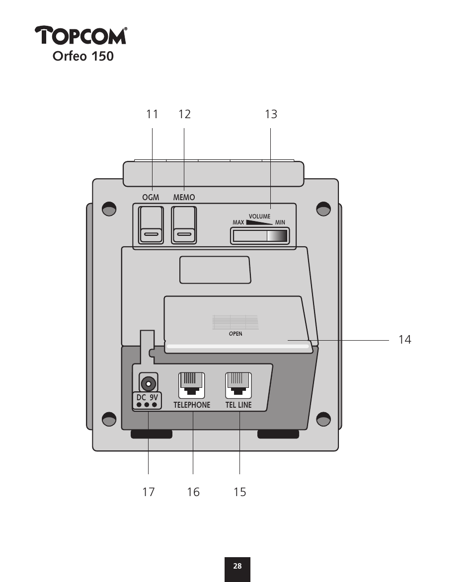 Orfeo 150 | Topcom ORFEO 150 User Manual | Page 28 / 44