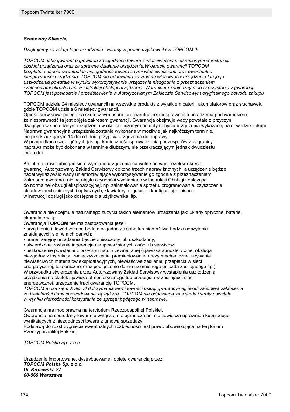 Topcom TWINTALKER 7000 User Manual | Page 134 / 148