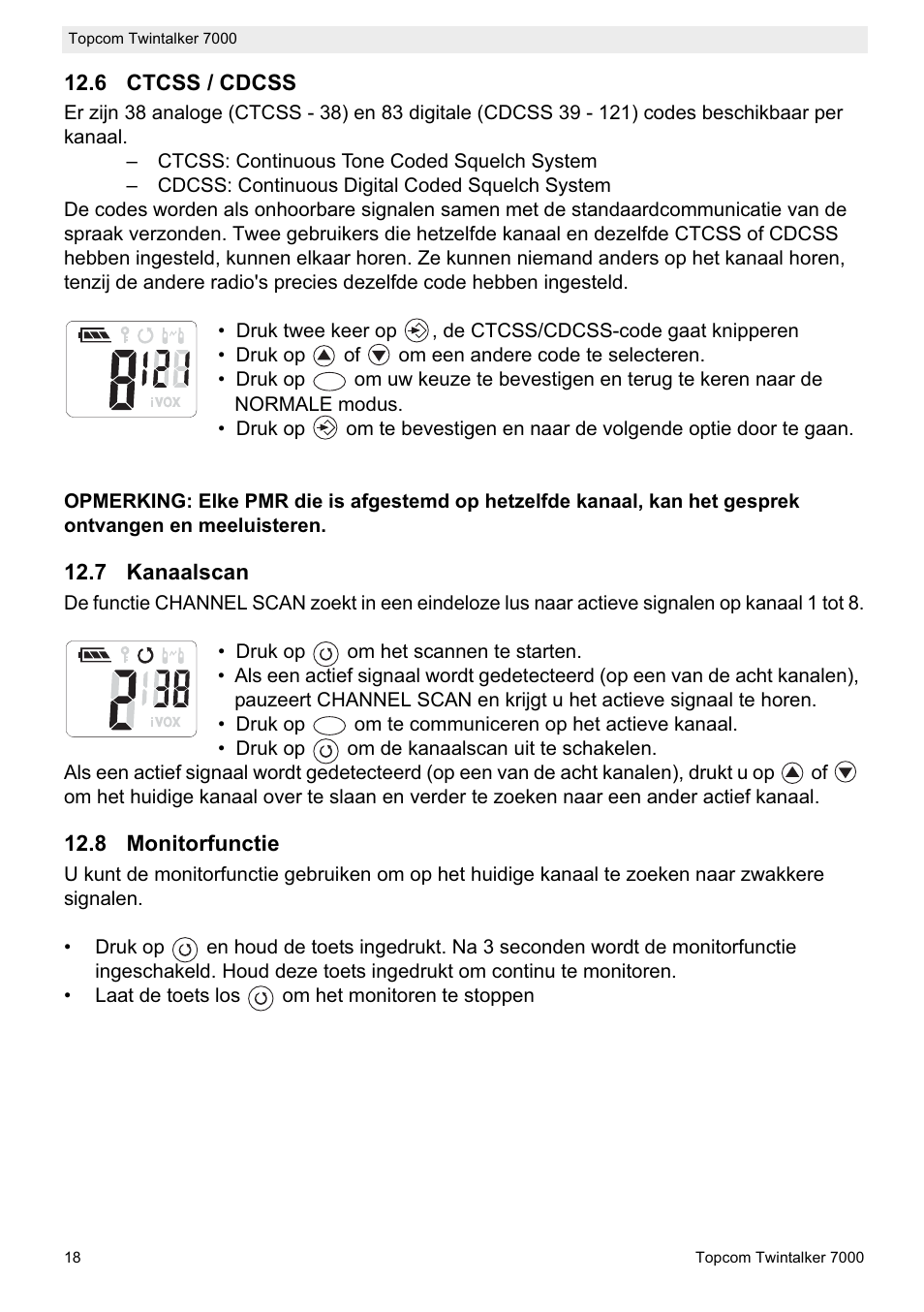 Topcom TWINTALKER 7000 User Manual | Page 18 / 148