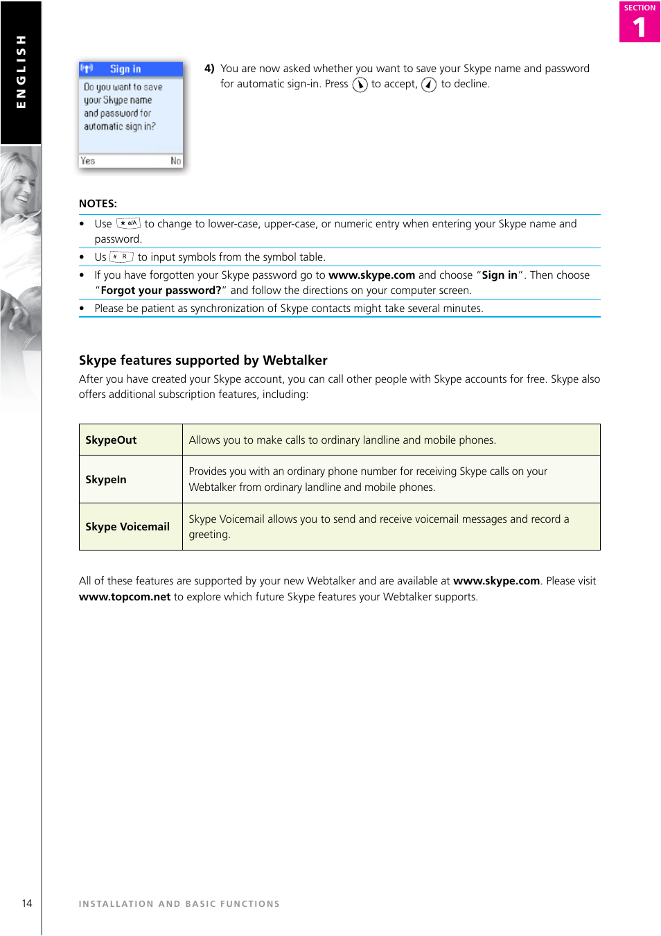 Topcom WEBTALKER 6000 User Manual | Page 14 / 88