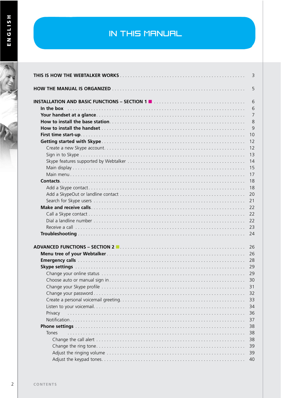 Topcom WEBTALKER 6000 User Manual | Page 2 / 88