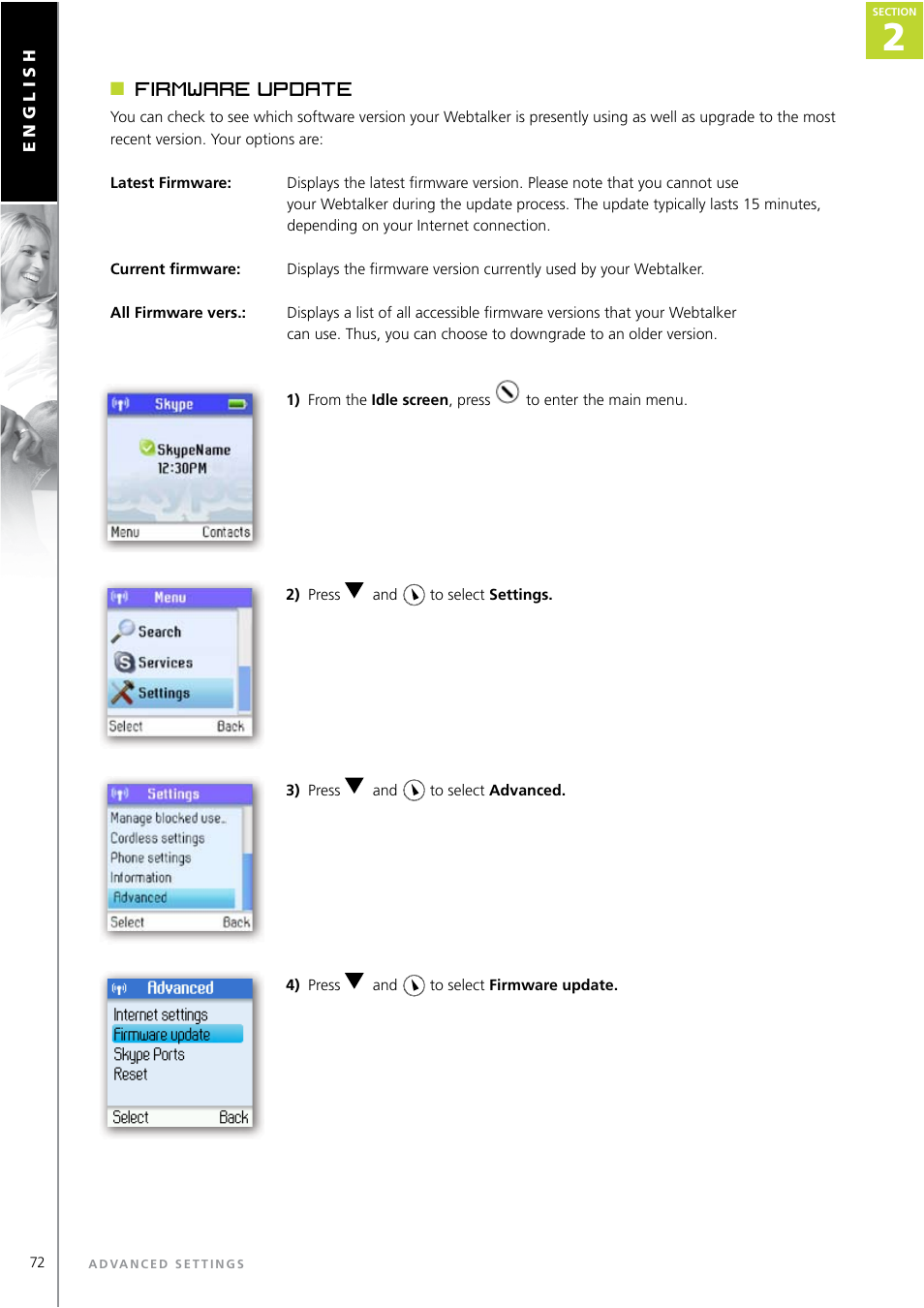 Firmware update | Topcom WEBTALKER 6000 User Manual | Page 72 / 88