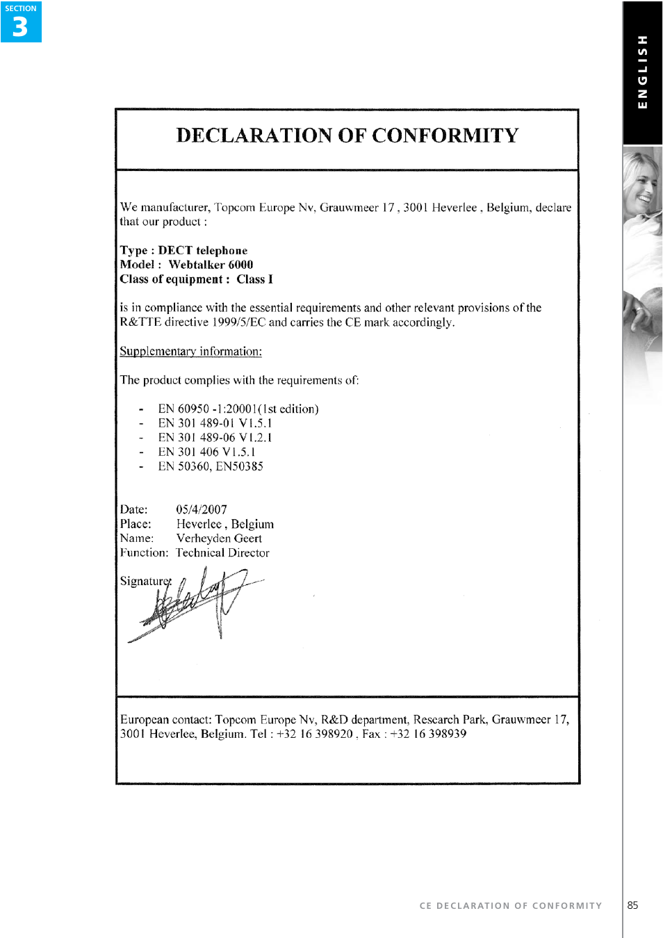 Topcom WEBTALKER 6000 User Manual | Page 85 / 88