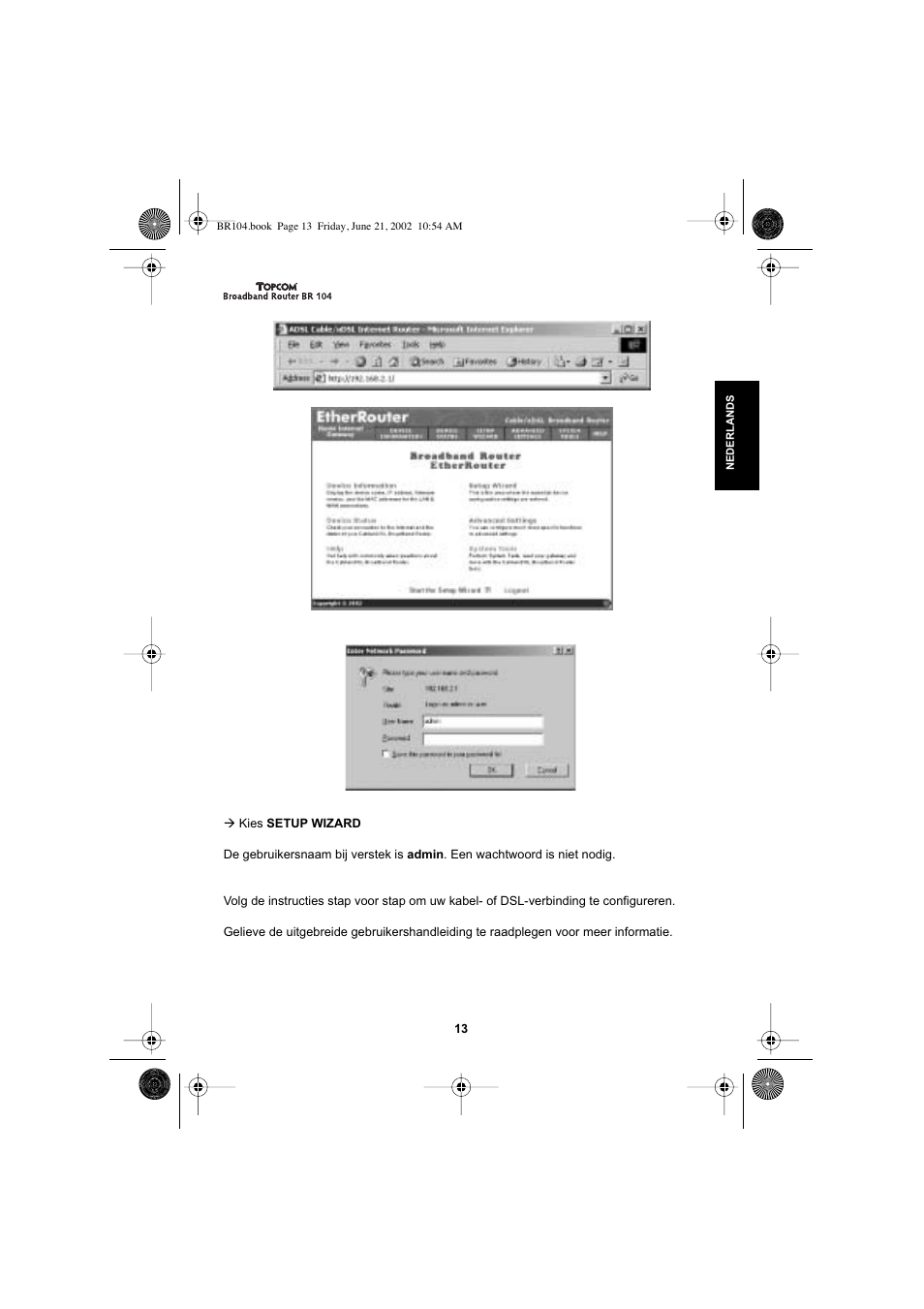 Topcom BR 104 User Manual | Page 13 / 45