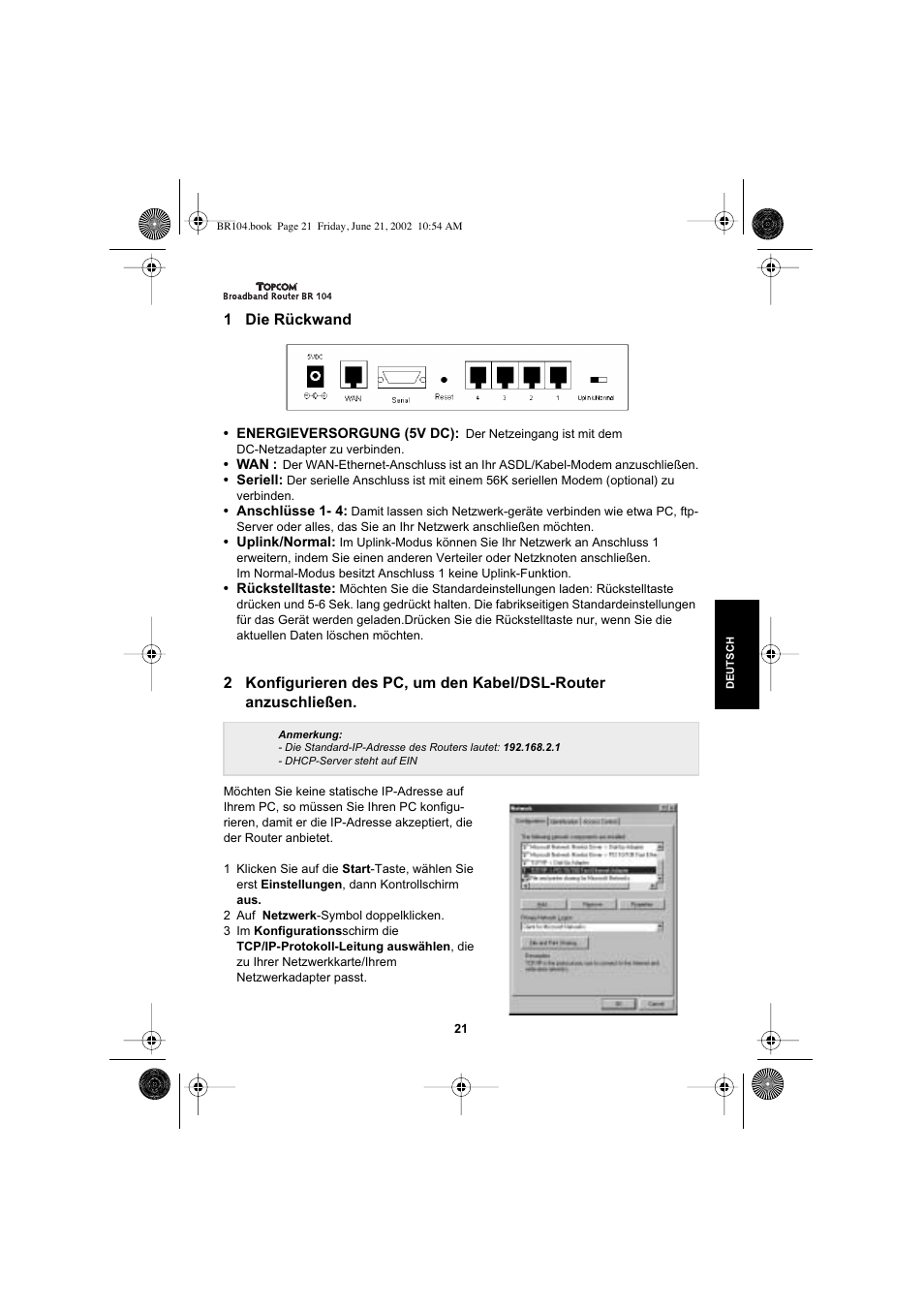 Topcom BR 104 User Manual | Page 21 / 45