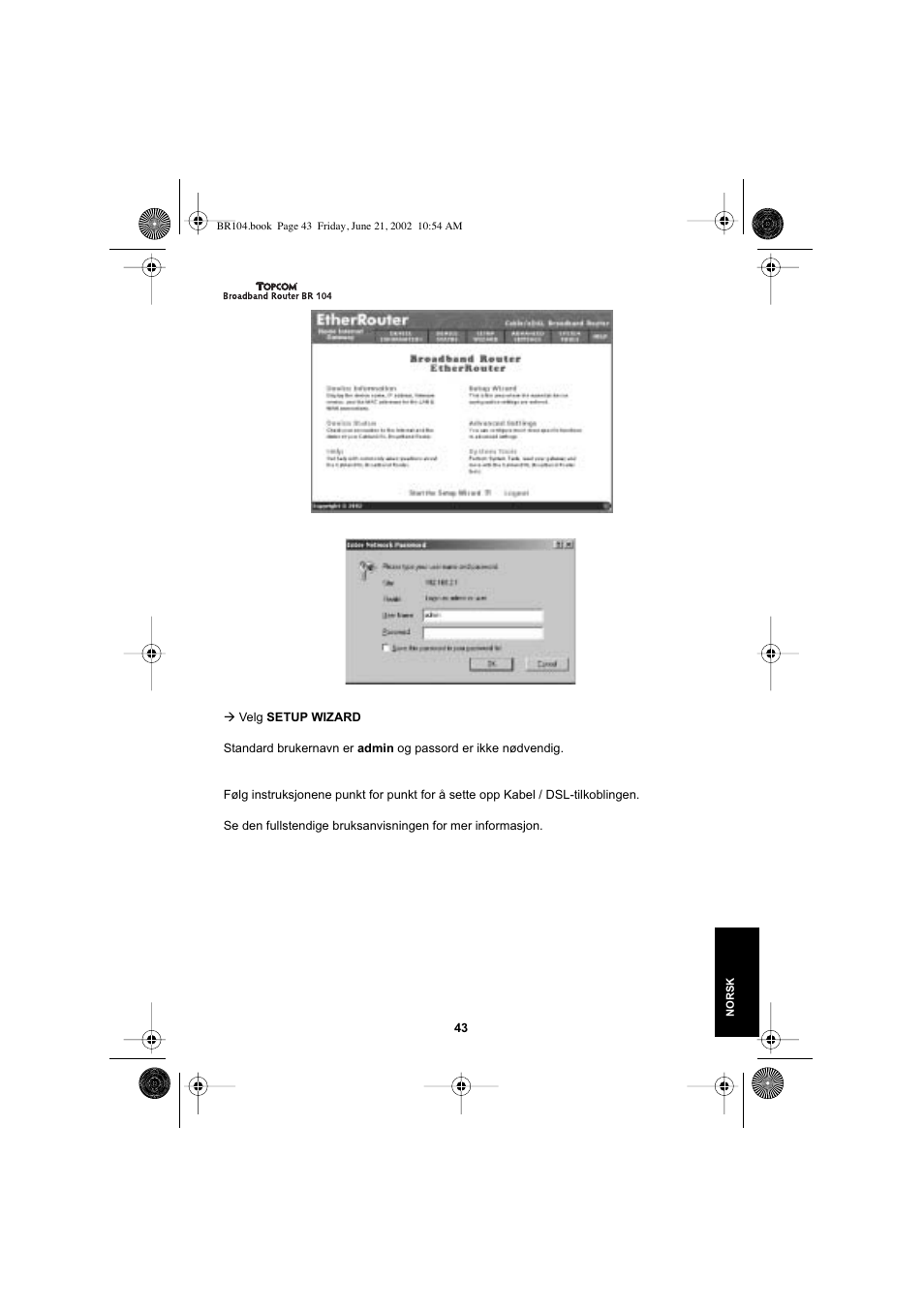 Topcom BR 104 User Manual | Page 43 / 45