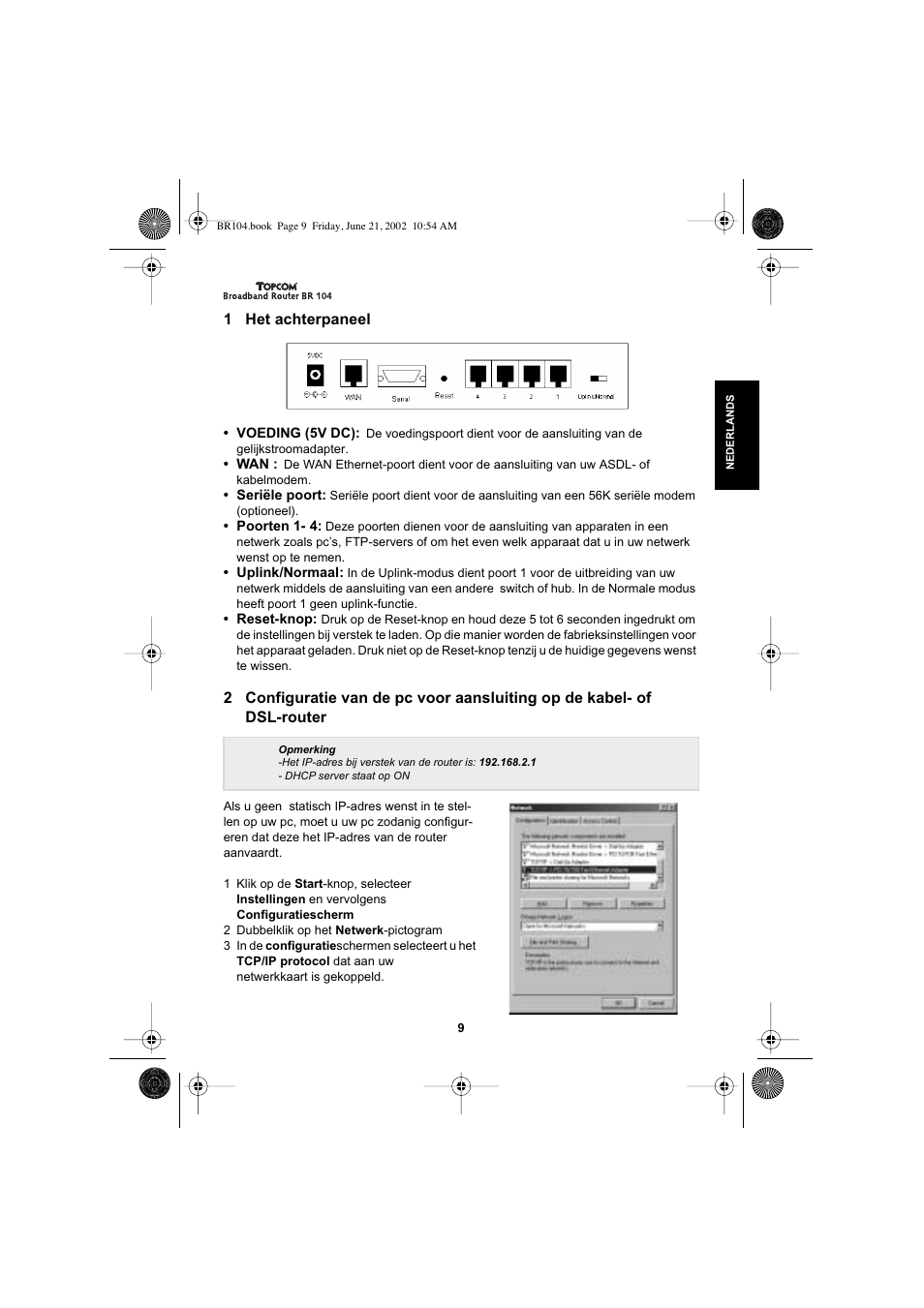 Topcom BR 104 User Manual | Page 9 / 45