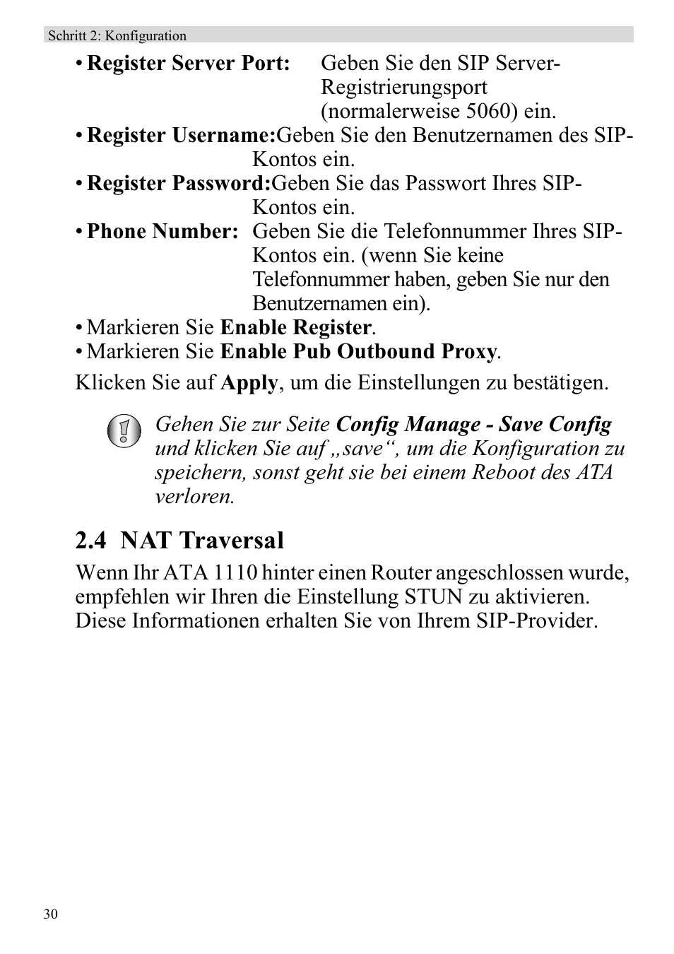 4 nat traversal | Topcom ATA 1110 User Manual | Page 32 / 40