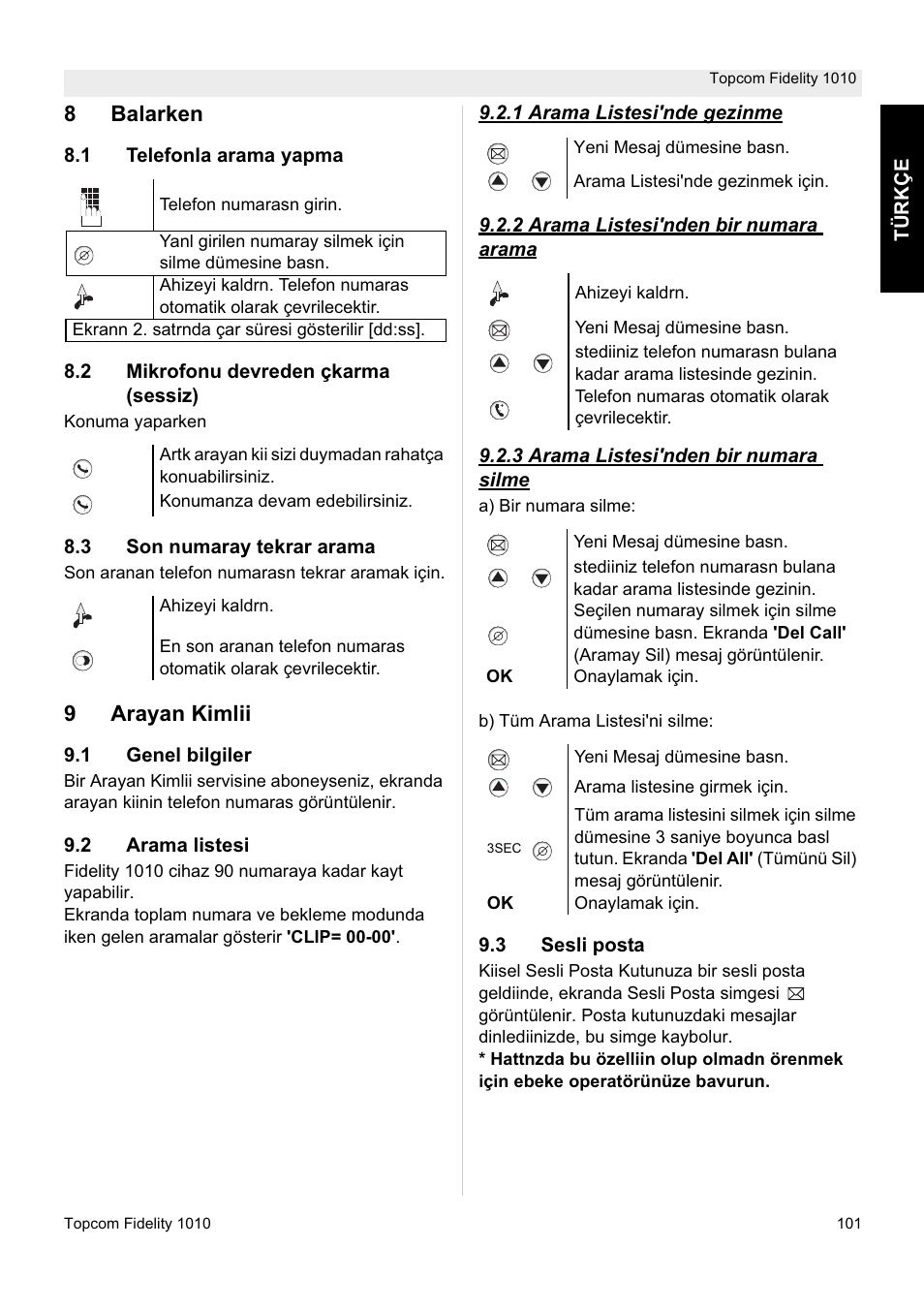 Topcom FIDELITY 1010 User Manual | Page 101 / 108