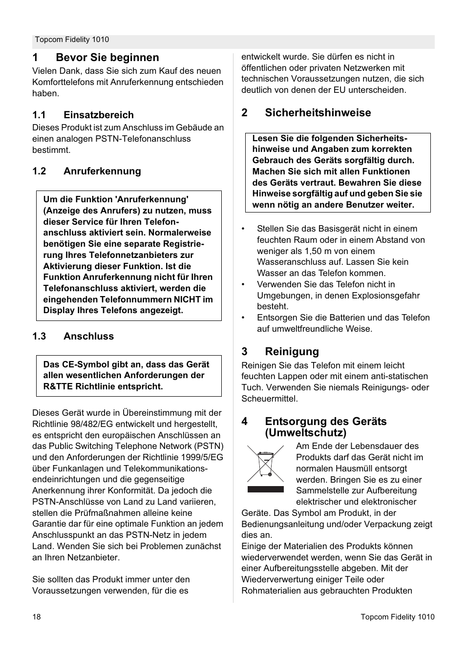 Topcom FIDELITY 1010 User Manual | Page 18 / 108