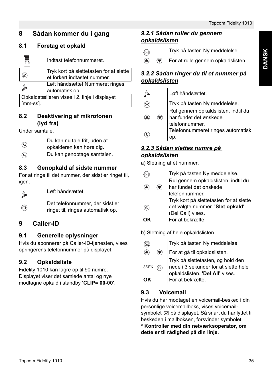 Topcom FIDELITY 1010 User Manual | Page 35 / 108