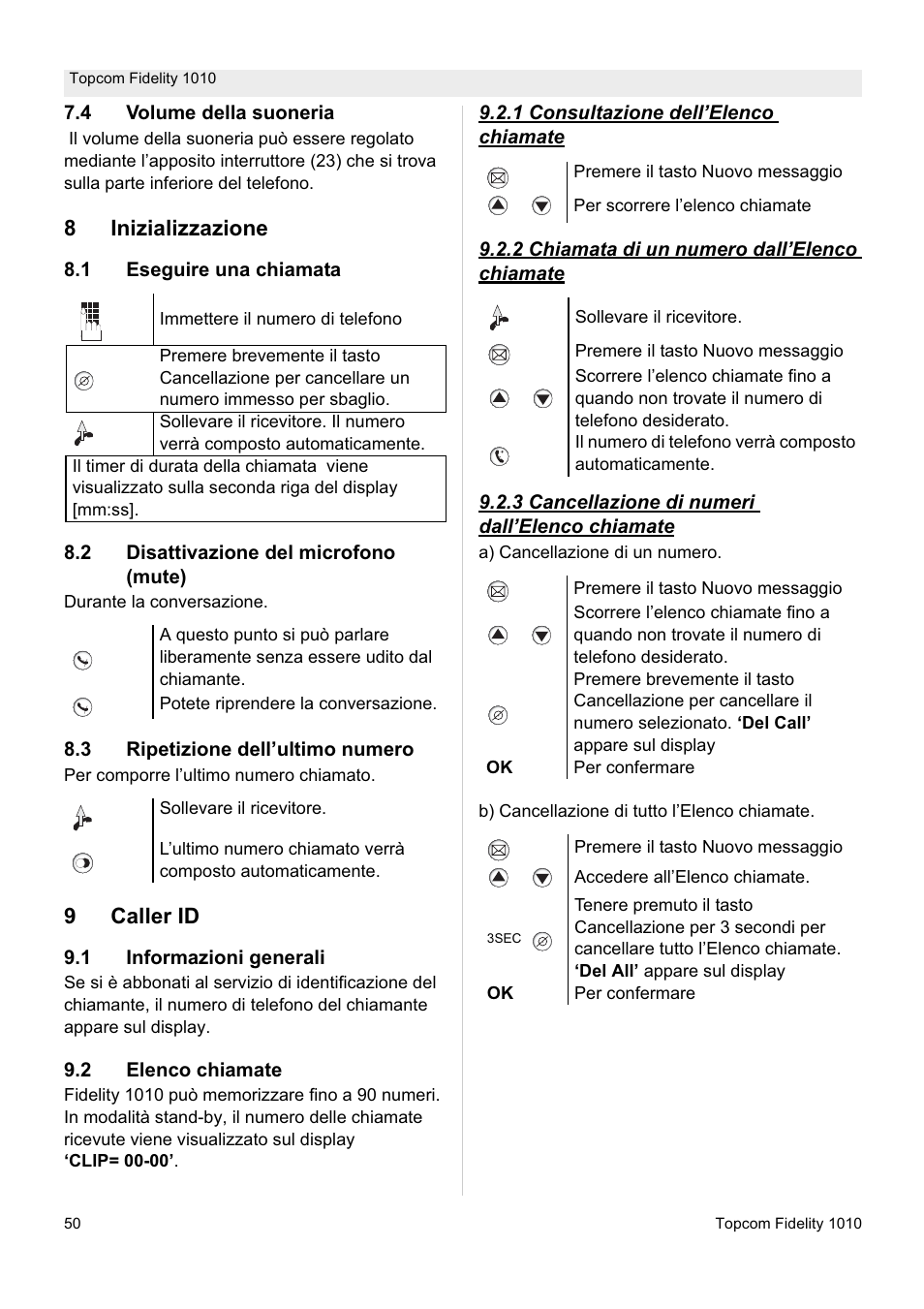 Topcom FIDELITY 1010 User Manual | Page 50 / 108