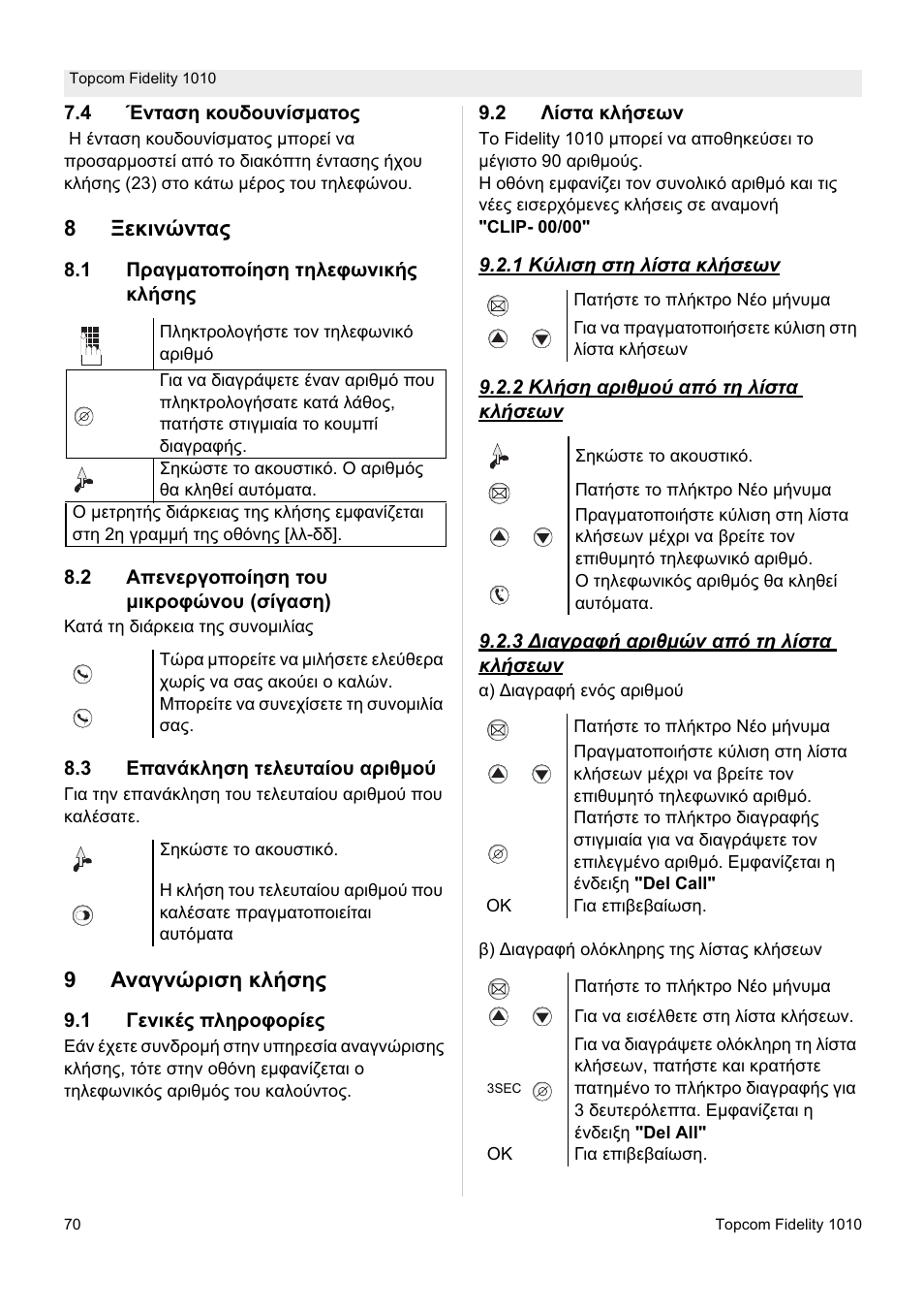 Topcom FIDELITY 1010 User Manual | Page 70 / 108