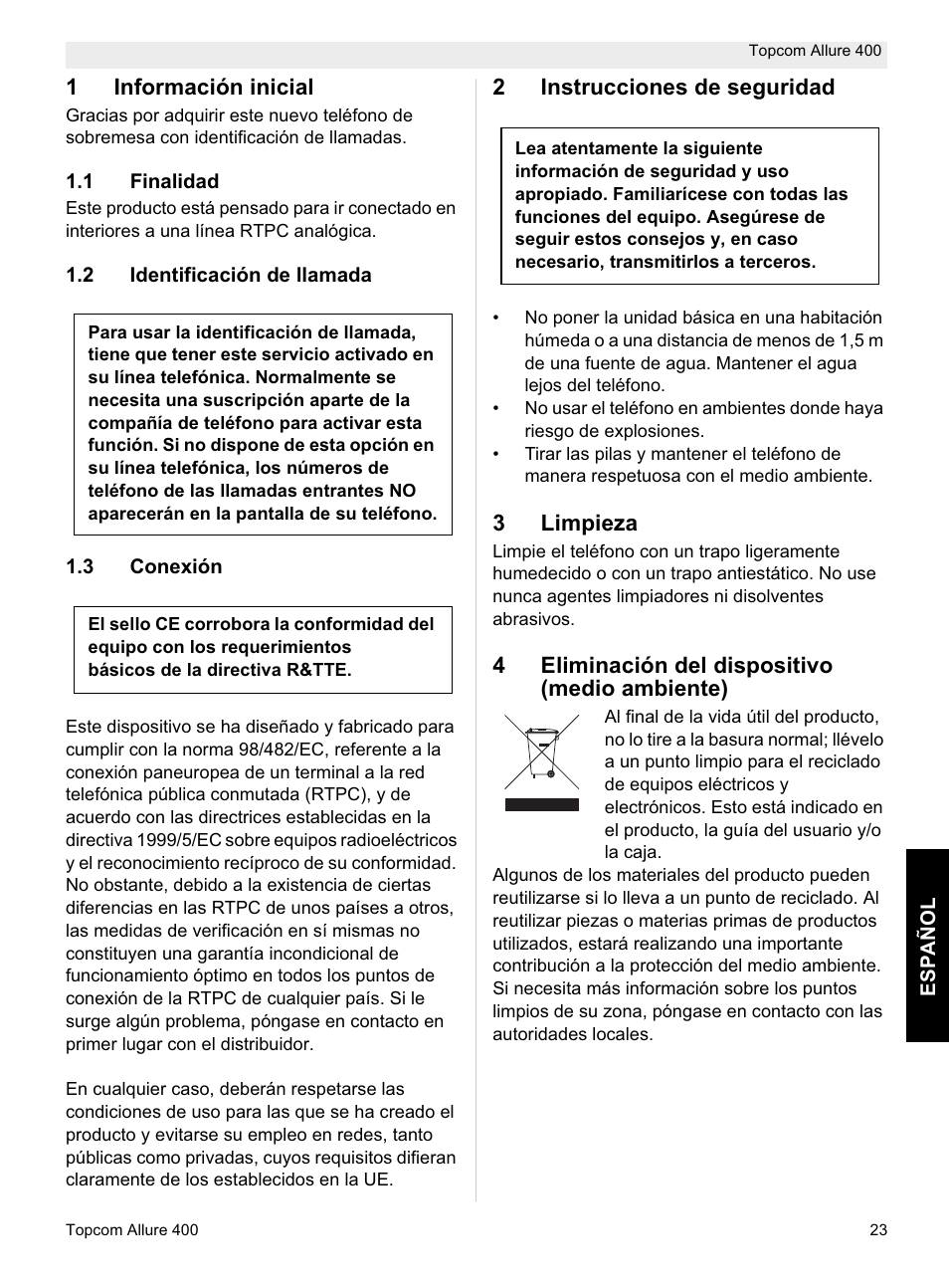 Topcom Allure 400 User Manual | Page 23 / 80