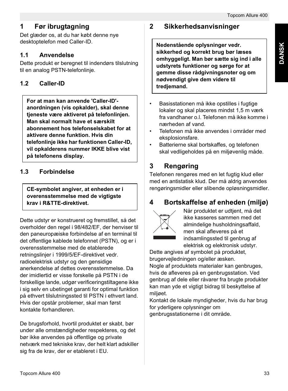 Topcom Allure 400 User Manual | Page 33 / 80