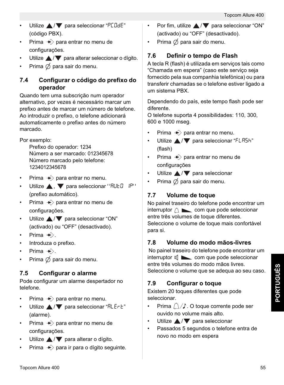 Topcom Allure 400 User Manual | Page 55 / 80