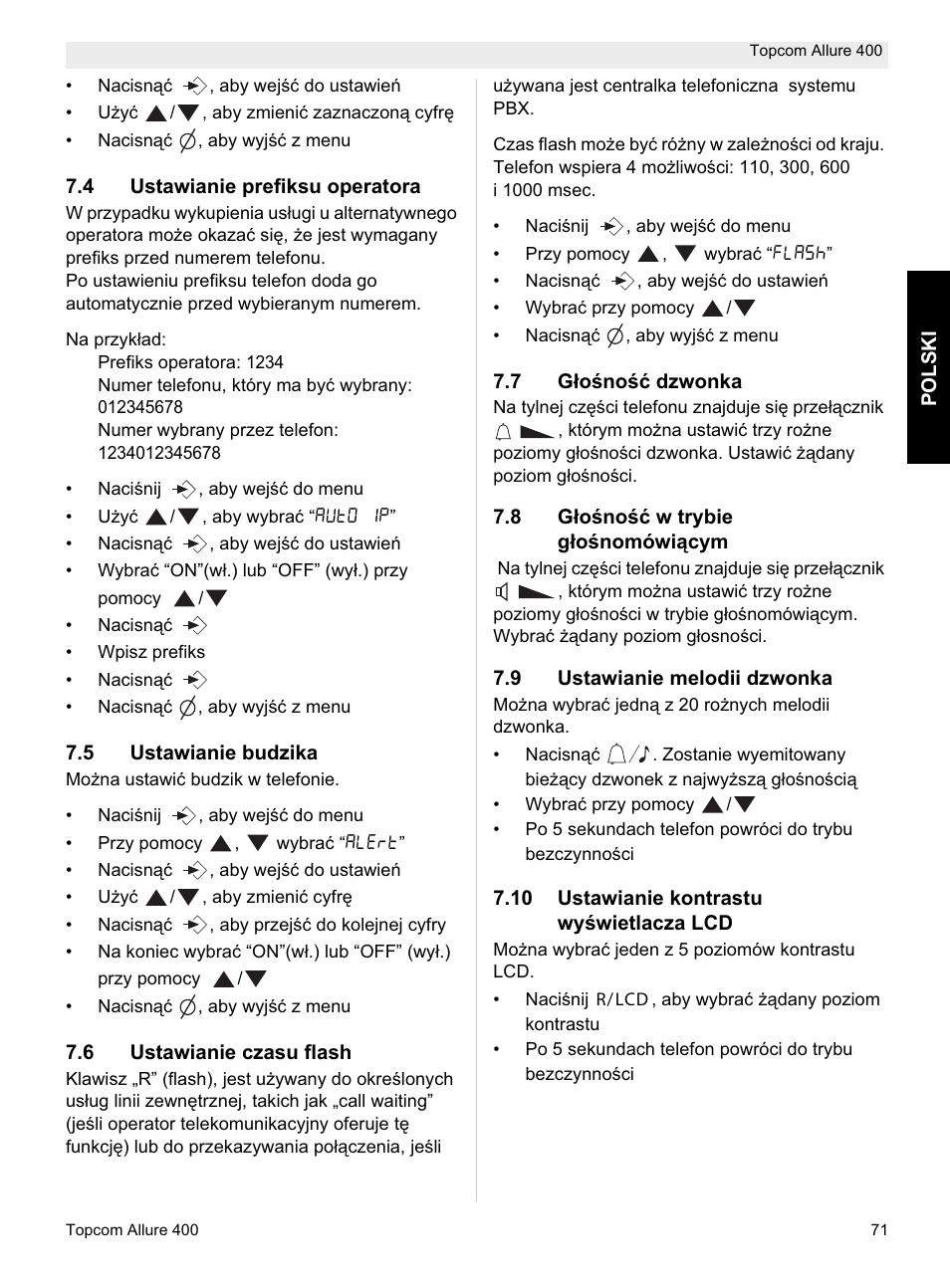 Topcom Allure 400 User Manual | Page 71 / 80