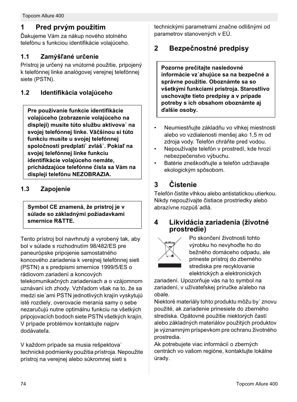 Topcom Allure 400 User Manual | Page 74 / 80