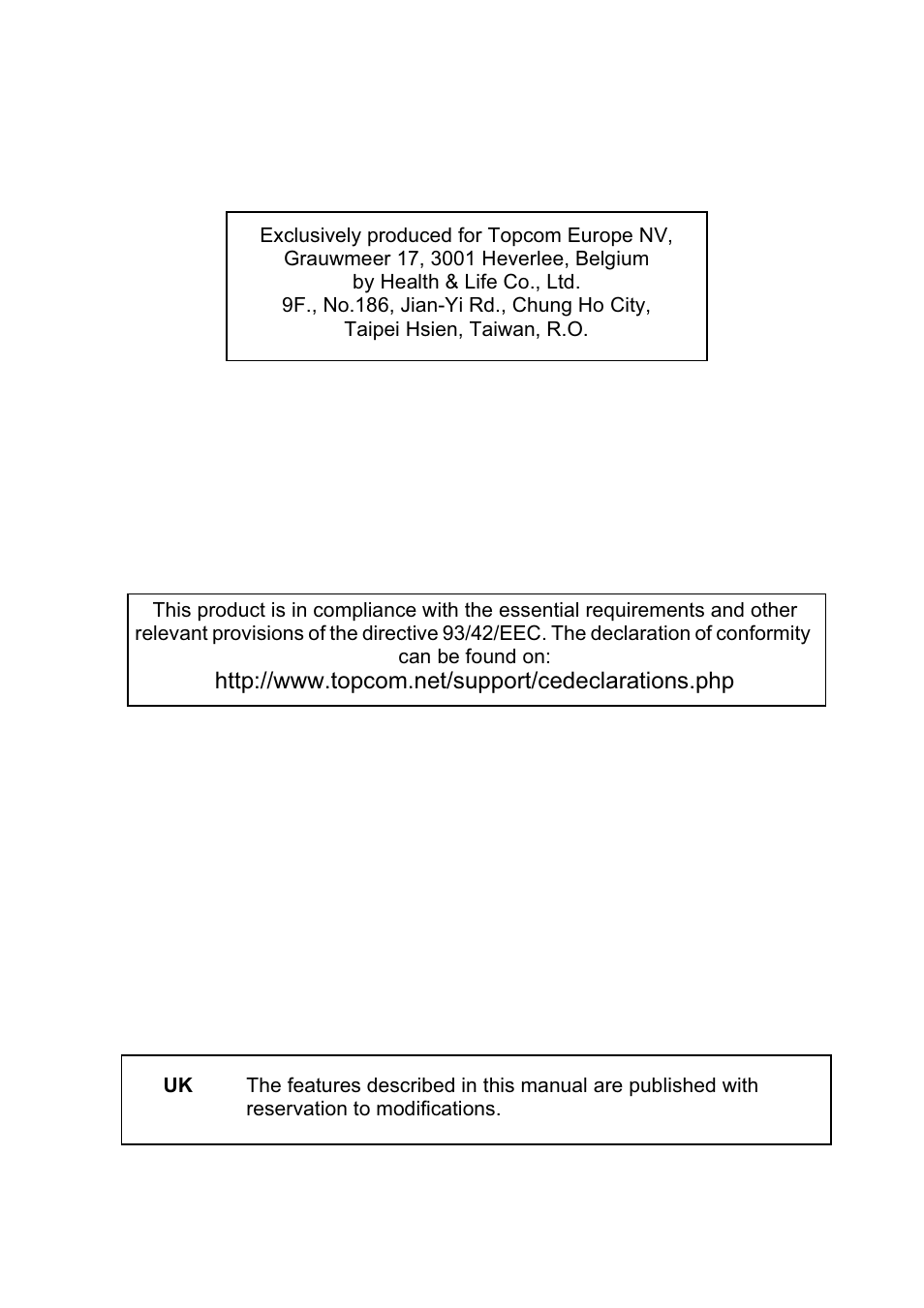 Topcom BPM Wrist 1480 User Manual | Page 2 / 12