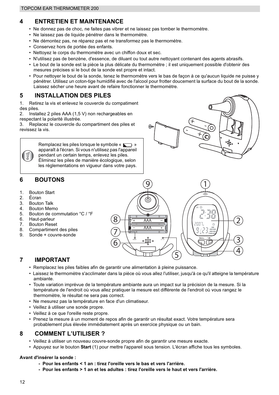 Topcom 200 User Manual | Page 12 / 88