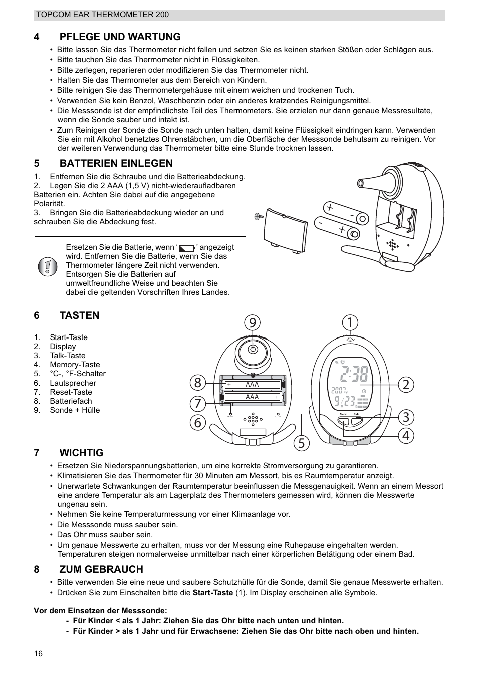 Topcom 200 User Manual | Page 16 / 88