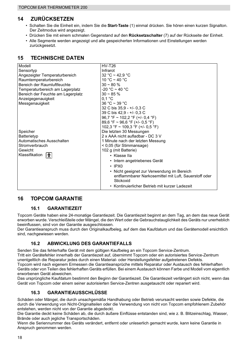 Topcom 200 User Manual | Page 18 / 88