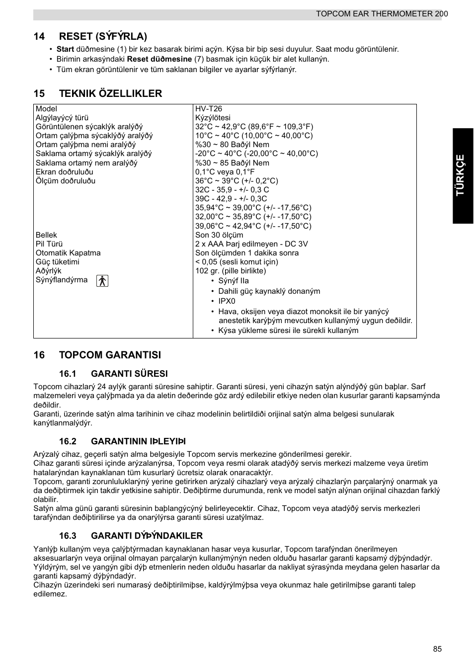 Topcom 200 User Manual | Page 85 / 88