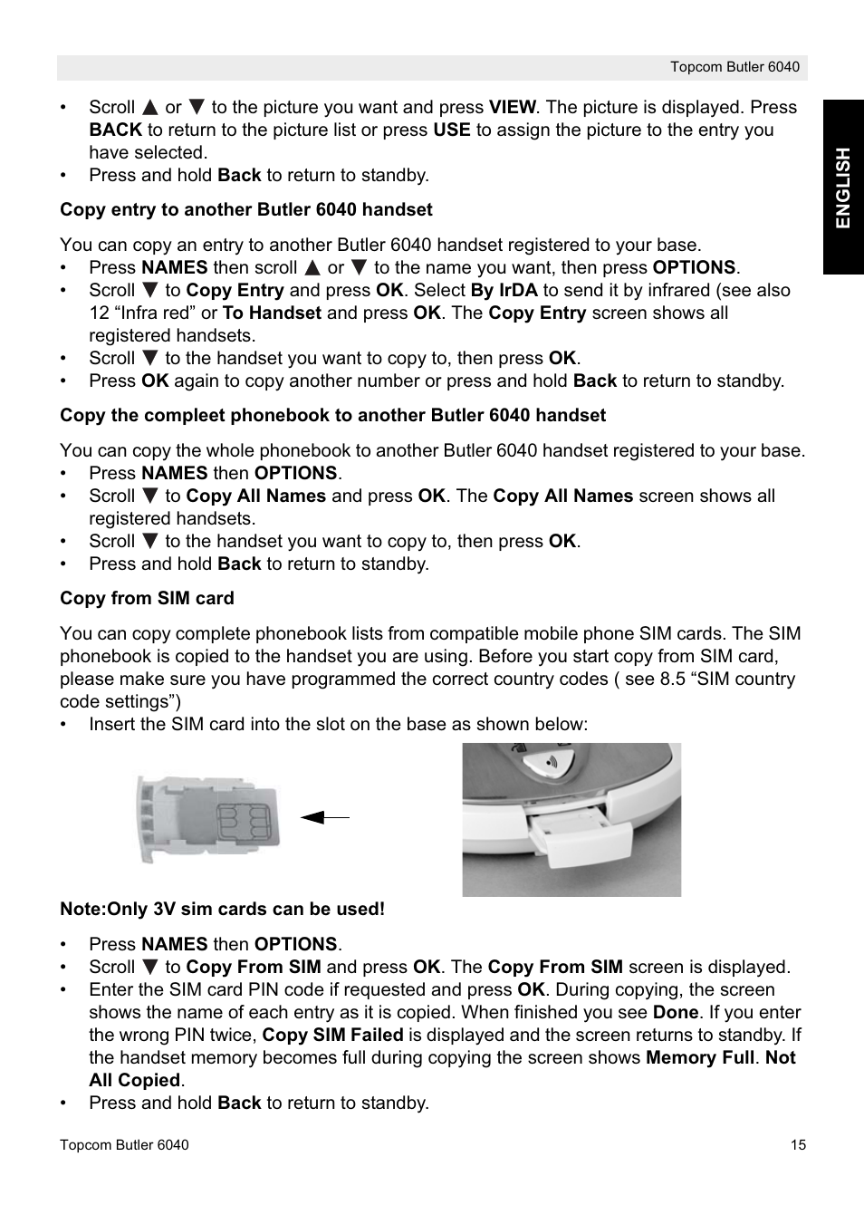 Topcom Butler 6040 User Manual | Page 15 / 36