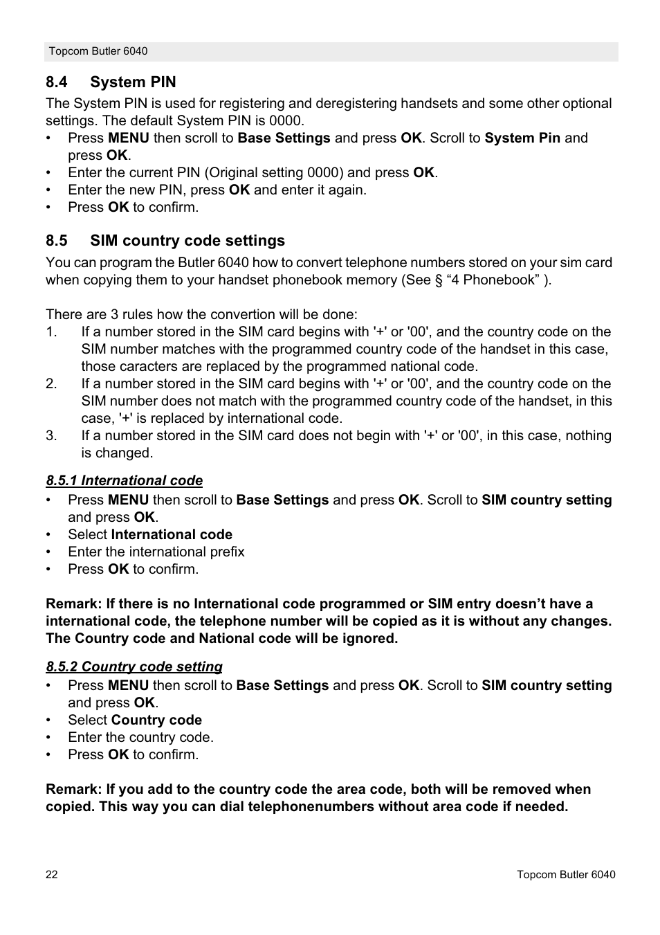 Topcom Butler 6040 User Manual | Page 22 / 36