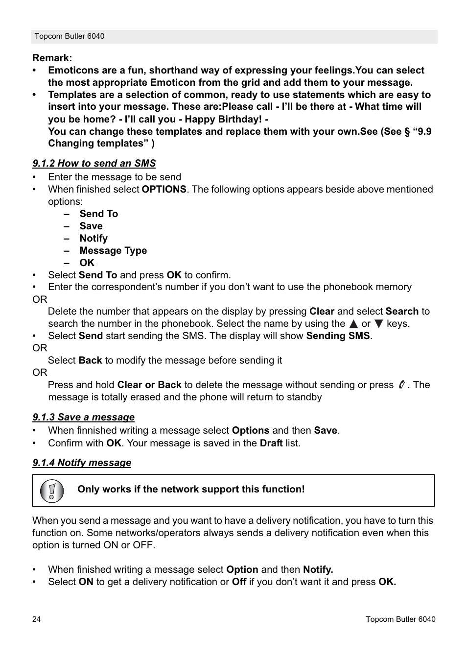 Topcom Butler 6040 User Manual | Page 24 / 36