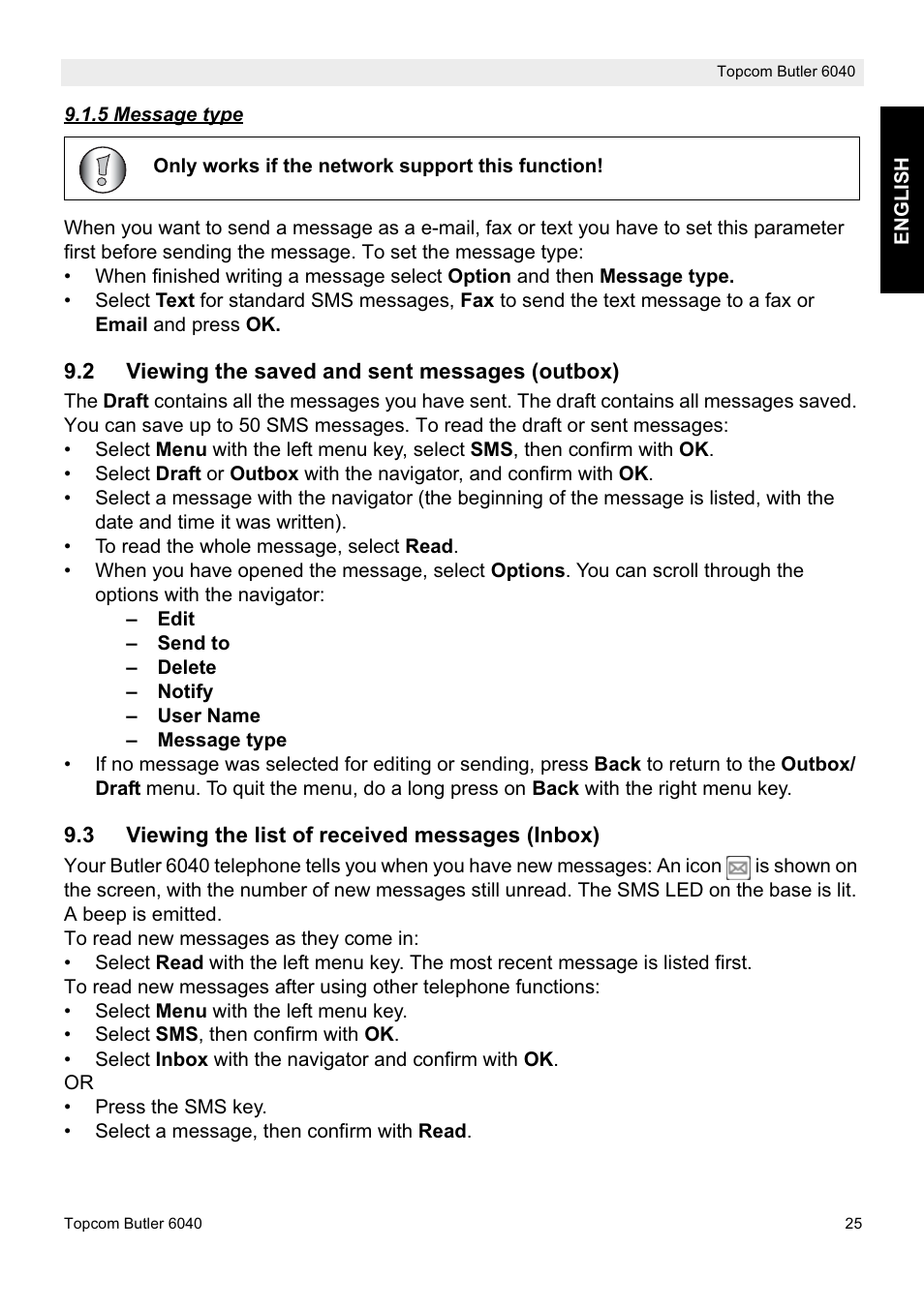 Topcom Butler 6040 User Manual | Page 25 / 36