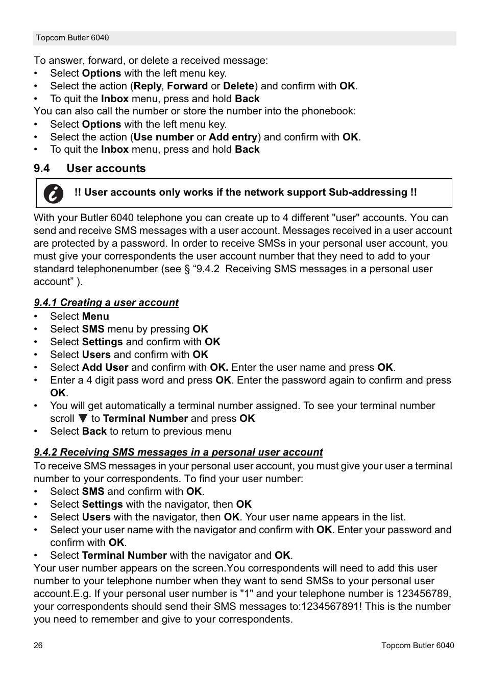 Topcom Butler 6040 User Manual | Page 26 / 36