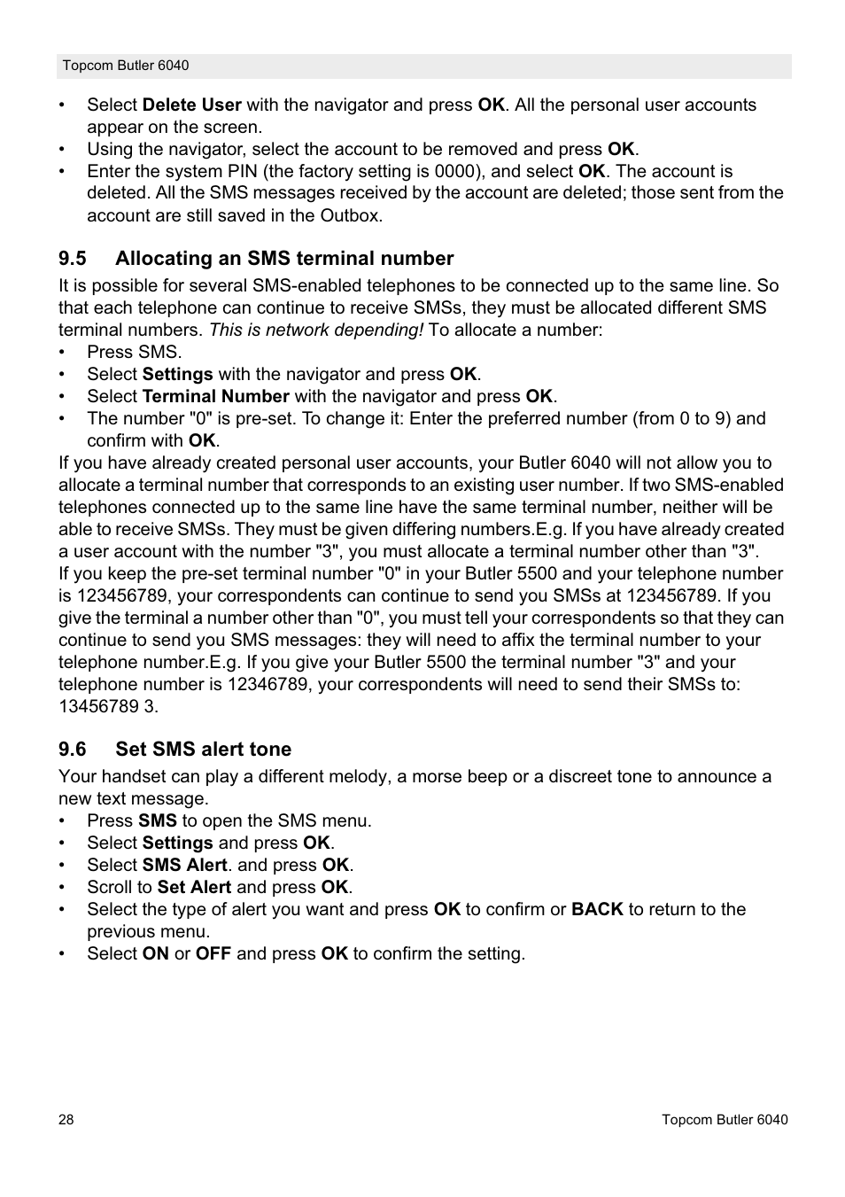 Topcom Butler 6040 User Manual | Page 28 / 36