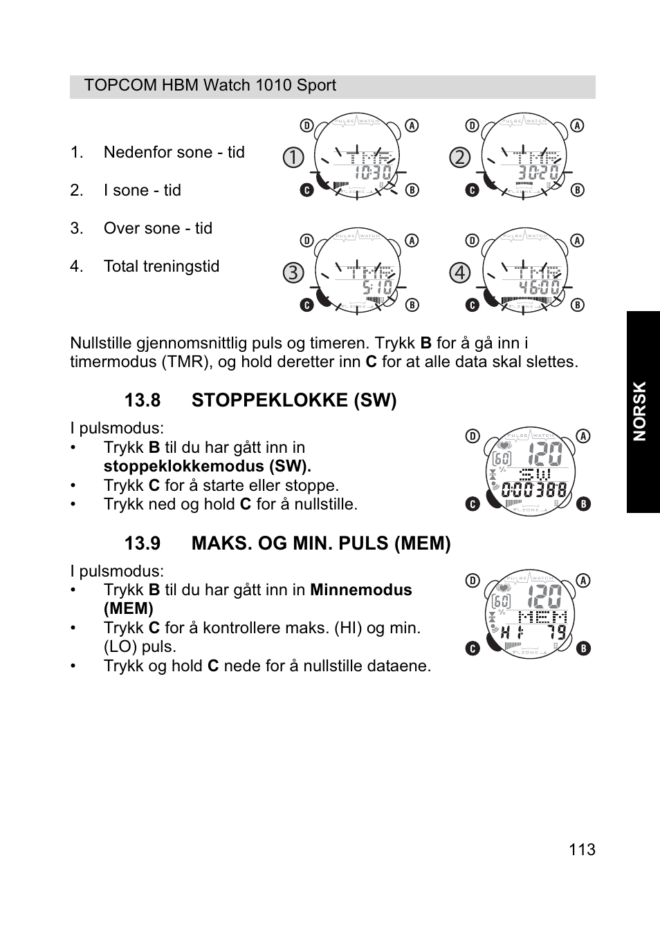 Topcom HBM Watch 1010 Sport User Manual | Page 113 / 132