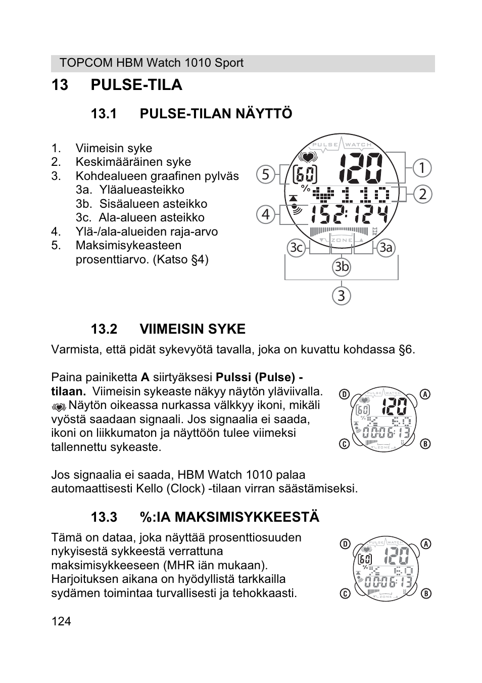 13 pulse-tila | Topcom HBM Watch 1010 Sport User Manual | Page 124 / 132