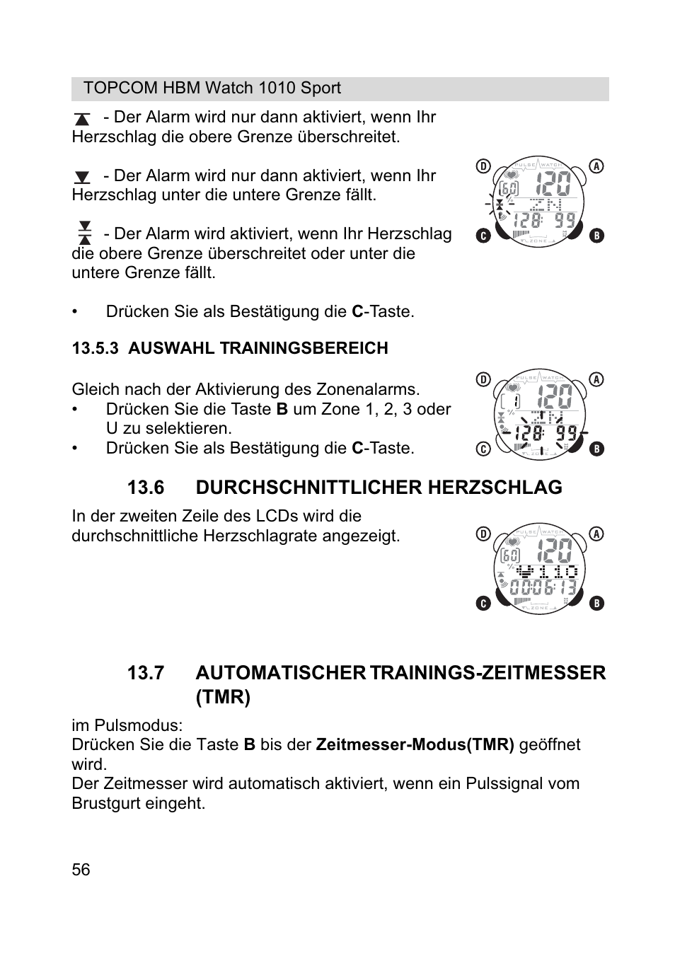 Topcom HBM Watch 1010 Sport User Manual | Page 56 / 132