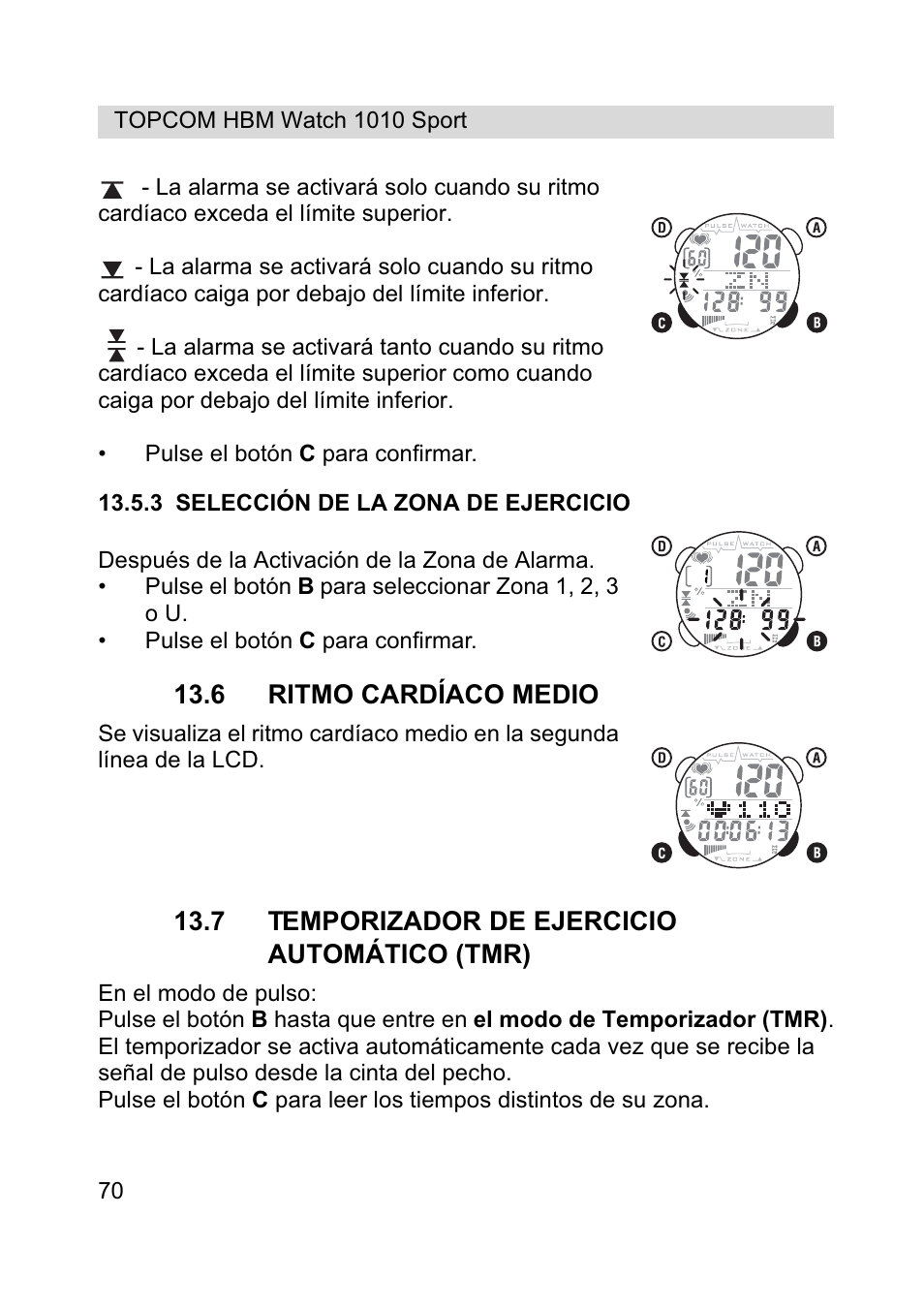 Topcom HBM Watch 1010 Sport User Manual | Page 70 / 132