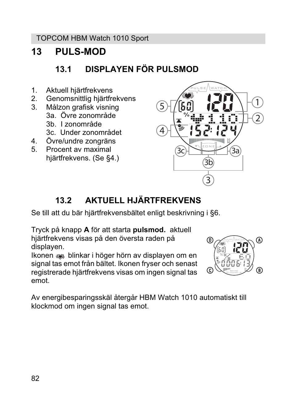 13 puls-mod | Topcom HBM Watch 1010 Sport User Manual | Page 82 / 132