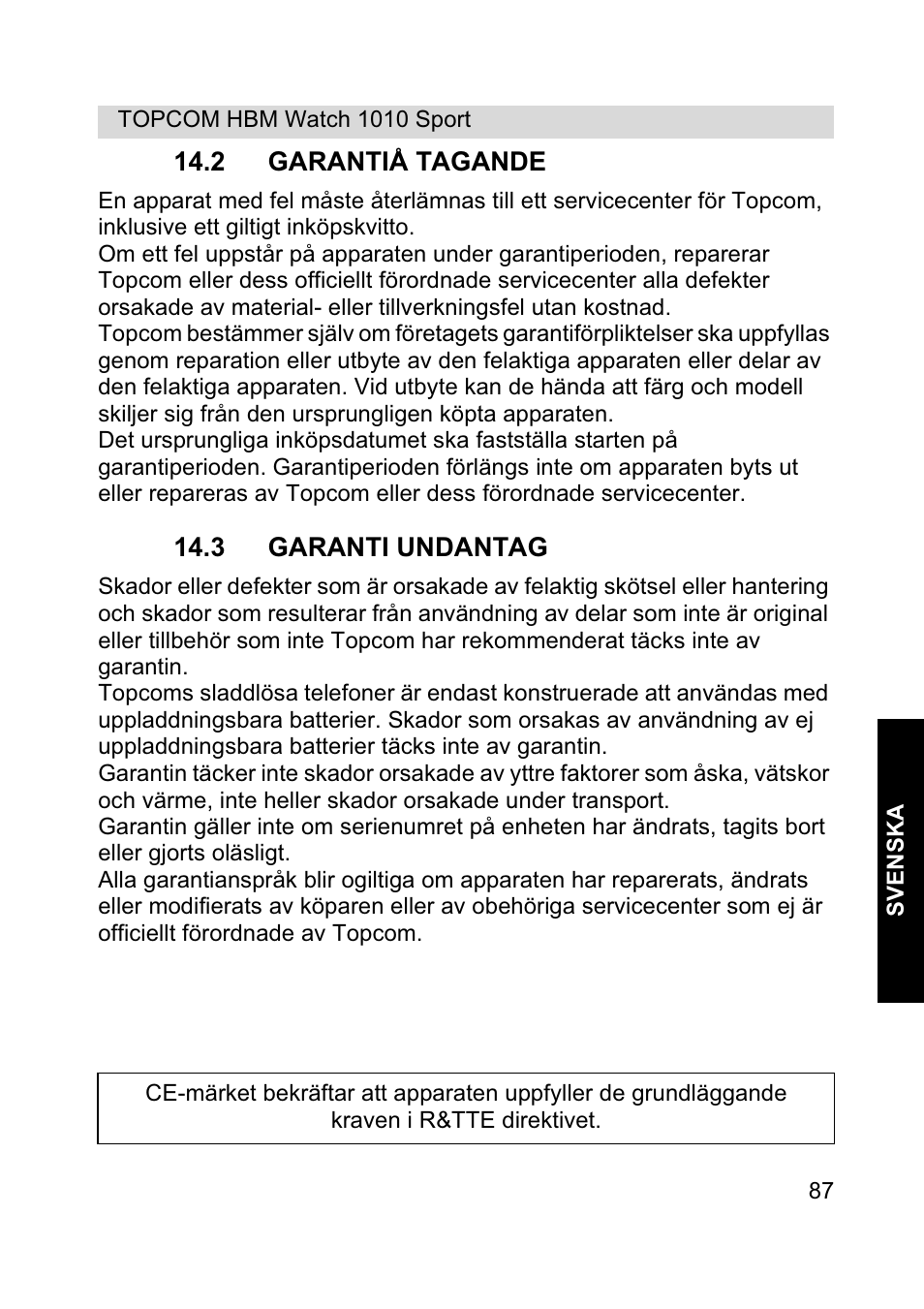 Topcom HBM Watch 1010 Sport User Manual | Page 87 / 132