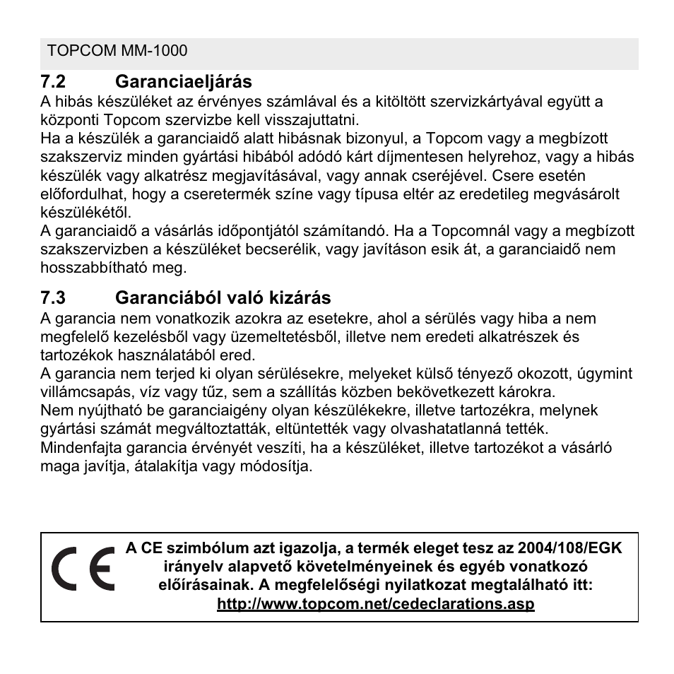 Topcom MM 1000 User Manual | Page 102 / 124