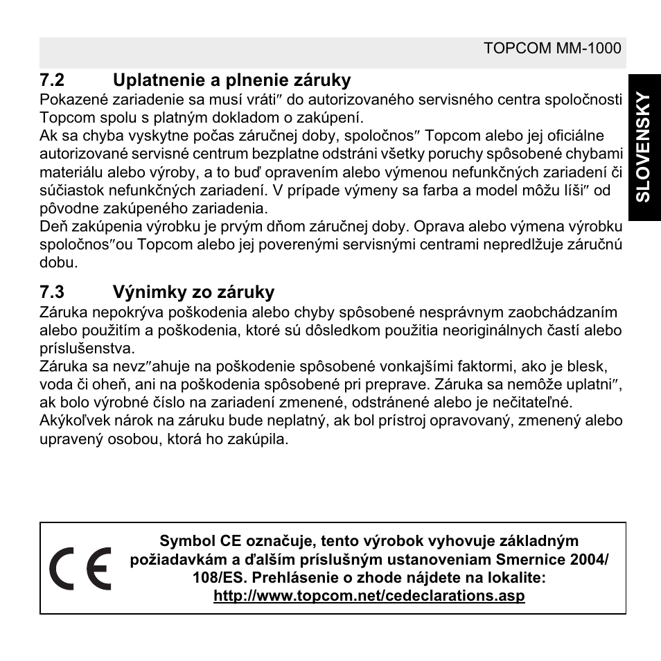 Topcom MM 1000 User Manual | Page 123 / 124