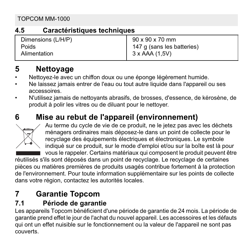 Topcom MM 1000 User Manual | Page 22 / 124