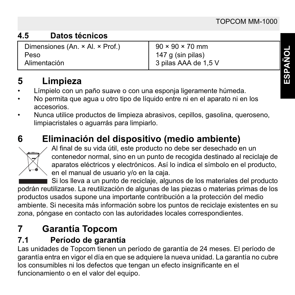 Topcom MM 1000 User Manual | Page 37 / 124